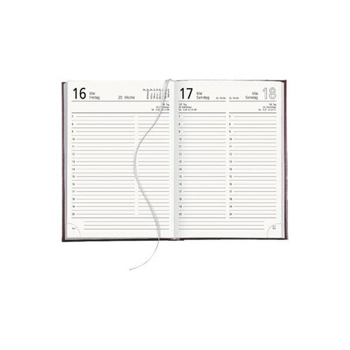Buchkalender 2023 A5 15x21cm 1Tag/1Seite rot wattiert Zettler 873-001 