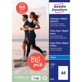 Fotopapier Inkjet Classic A4 180g weiß glossy Zweckform 2496 (PACK=100 BLATT) Produktbild