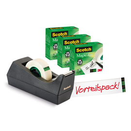 Tischabroller Scotch + 3Rollen Magicfilm füllbar bis 19mm x 33m schwarz 3M C38SM3S Produktbild