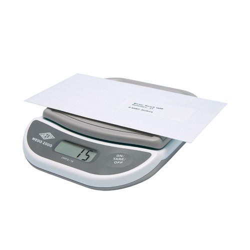 Briefwaage 2000 bis 2000g 1g-Teilung weiß/grau Batteriebetrieb WEDO 502000 Produktbild Additional View 2 L
