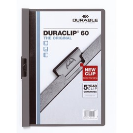 Klemmmappe Duraclip60 A4 bis 60Blatt anthrazit/grau Hartfolie Durable 2209-57 Produktbild