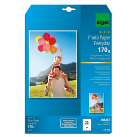 Fotopapier Inkjet Everyday Plus A4 170g weiß high-glossy Sigel IP713 (PACK=20 BLATT) Produktbild