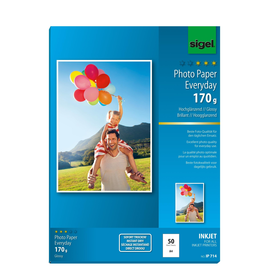 Fotopapier Inkjet Everyday Plus A4 170g weiß high-glossy Sigel IP714 (PACK=50 BLATT) Produktbild