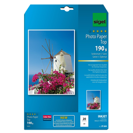 Fotopapier Inkjet Top A4 190g hochweiß matt Sigel IP684 (PACK=20 BLATT) Produktbild