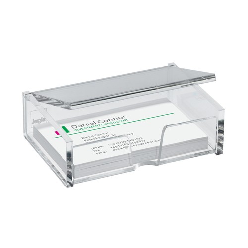 Visitenkartenbox 100x30x65mm für 80Karten glasklar Acryl Sigel VA112 Produktbild