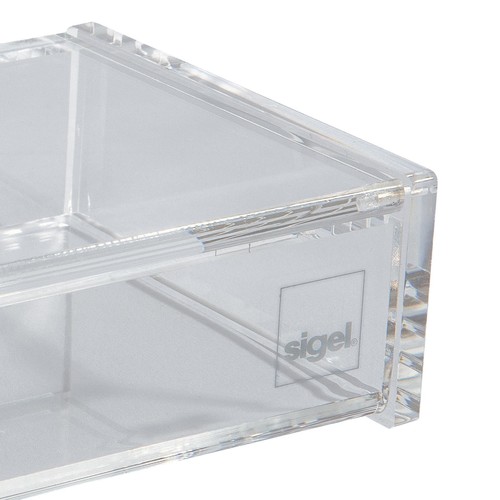 Visitenkartenbox 100x30x65mm für 80Karten glasklar Acryl Sigel VA112 Produktbild Additional View 3 L