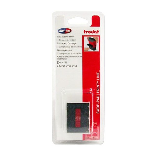 Trodat Replacement Ink Pads 6/4750/2 - Pack of 2 - Red/Blue - for The  Trodat Printy 4760, 4750, 4750/L and 4755