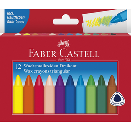 Wachsmalstifte Kartonetui sortiert dreikantform Faber Castell 120010 (PACK=12 STÜCK) Produktbild