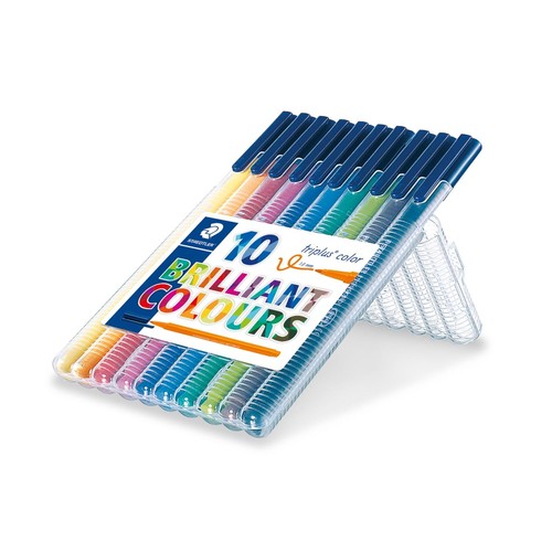 Fasermaler Triplus Color 323 Etui 1,0mm Dreikant sortiert Staedtler 323SB10 (ETUI=10 STÜCK) Produktbild