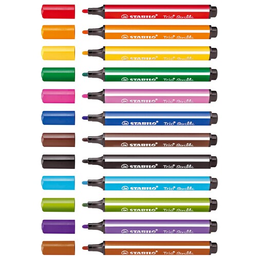 Dreikant-Fasermaler Trio Scribbi 368 1,5-2mm rot Stabilo 368/948 Produktbild Additional View 3 L