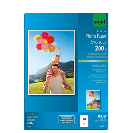 Fotopapier Inkjet Everyday Plus A4 200g weiß high-glossy Sigel IP711 (PACK=50 BLATT) Produktbild