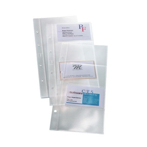 Visitenkartenhüllen für 80Karten transparent Kunststoff Sigel VZ350 (PACK=10 STÜCK) Produktbild
