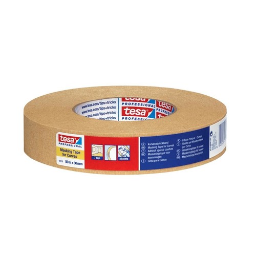Klebeband Tesakrepp 25mm x 50m hellbraun hochgekreppt Tesa 04319-00007-00 (RLL=50 METER) Produktbild Front View L