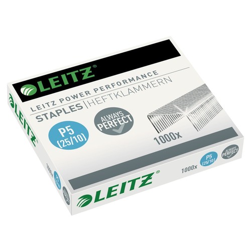 Heftklammern 25/10 Leitz 5574-00-00 für ca. 60 Blatt (PACK=1000 STÜCK) Produktbild Front View L