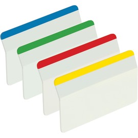 Haftstreifen Post-it Index Strong 50,8x38mm 4 Grundfarben gebogen transparent 3M I686-A1 (PACK = 4x6 STÜCK) Produktbild