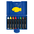 Wachsmalkreiden 666/8WL im blauen Kunststoffetui sortiert wasserlöslich extra dick Pelikan 300008325 (ETUI=8 STÜCK) Produktbild Additional View 2 S