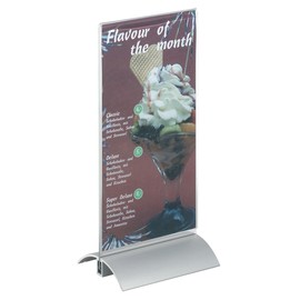 Tischaufsteller PRESENTER 1/3 A4 107x237x85mm Acryl Aluminiumfuß Durable 8587-19 Produktbild