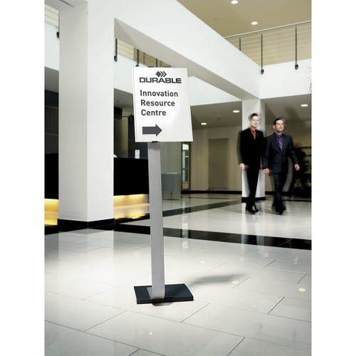 Bodenständer INFO SIGN STAND A3 125cm silber/Acryl Aluminium Durable 4813-23 Produktbild Additional View 1 L