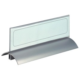 Tischnamensschild DESK PRESENTER DE LUXE 61x210mm transparent mit Aluminiumfuß Durable 8202-19 (PACK=2 STÜCK) Produktbild