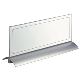 Tischnamensschild DESK PRESENTER DE LUXE 105x297mm transparent mit Aluminiumfuß Durable 8203-19 (PACK=1 STÜCK) Produktbild