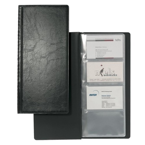 Visitenkartenalbum Visifix 128 115x253mm für 128Karten schwarz Durable 2308-01 Produktbild Front View L