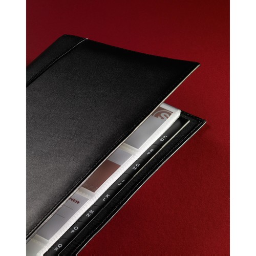 Visitenkartenringbuch mit Register Torino für 160Karten schwarz Leder Sigel VZ204 Produktbild Additional View 1 L