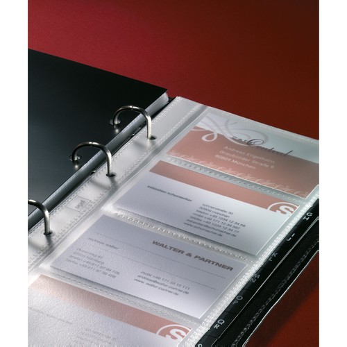 Visitenkartenringbuch mit Register Torino für 160Karten schwarz Leder Sigel VZ204 Produktbild Additional View 2 L