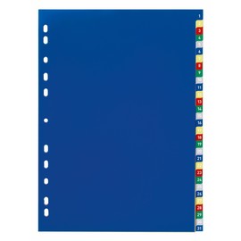 Register A4 230x297mm Zahlen 1-31 mehrfarbig Plastik Durable 6756-27 Produktbild