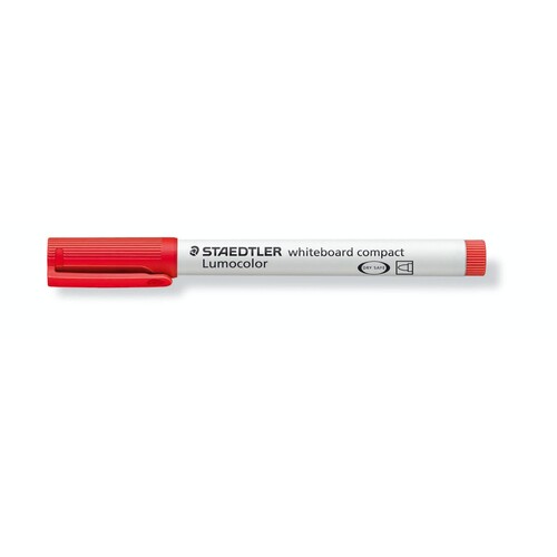Whiteboardmarker Lumocolor compact 341 1-2mm Rundspitze rot trocken abwischbar Staedtler 341-2 Produktbild Additional View 1 L