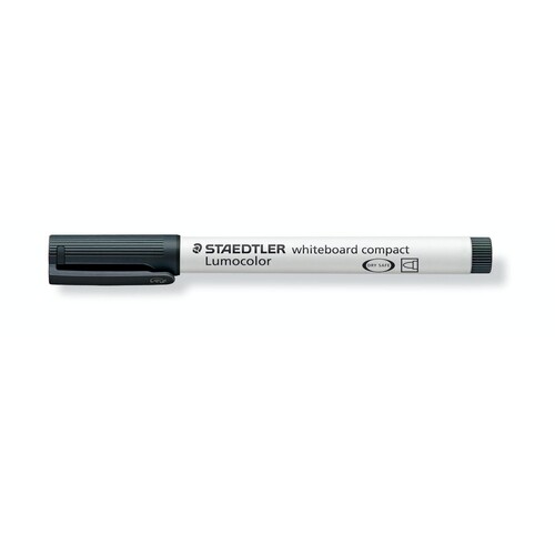Whiteboardmarker Lumocolor compact 341 1-2mm Rundspitze schwarz trocken abwischbar Staedtler 341-9 Produktbild Additional View 1 L