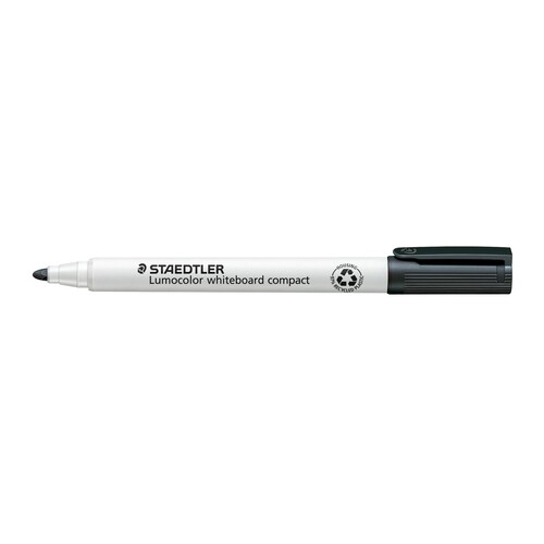 Whiteboardmarker Lumocolor compact 341 1-2mm Rundspitze schwarz trocken abwischbar Staedtler 341-9 Produktbild