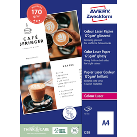Fotopapier Laser+Kopier Superior Colour A4 170g weiß beidseitig glossy Zweckform 1298 (PACK=150 BLATT) Produktbild