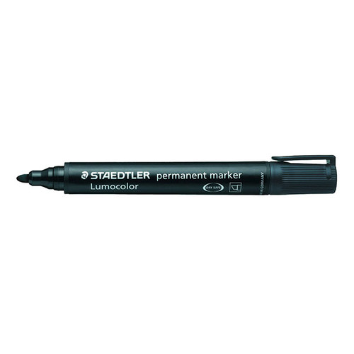 Permanentmarker Lumocolor 352 2mm Rundspitze schwarz wasserfest Staedtler 352-9 Produktbild Front View L