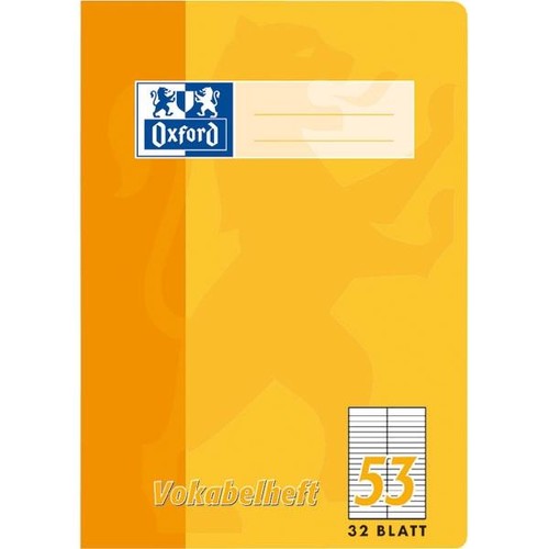 Vokabelheft Oxford A4 liniert 4 Farben sortiert 2 Spalten 32Blatt 90g Optik Paper weiß 100050336 Produktbild Additional View 1 L