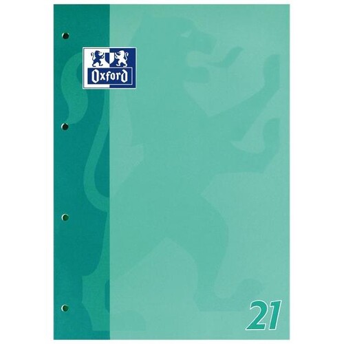 Schulblock 4-fach Lochung Oxford A4 Lin.21 liniert 50Blatt 90g Optik Paper weiß 100050347 Produktbild Additional View 1 L