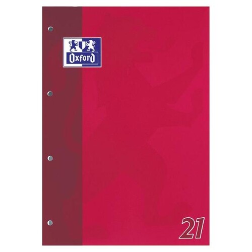 Schulblock 4-fach Lochung Oxford A4 Lin.21 liniert 50Blatt 90g Optik Paper weiß 100050347 Produktbild Additional View 2 L