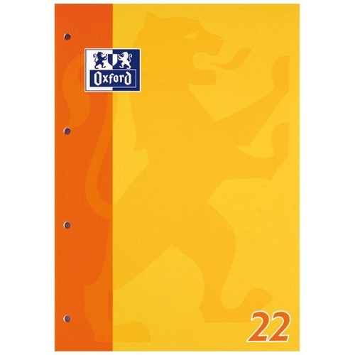 Schulblock 4-fach Lochung Oxford A4 Lin.22 kariert 50Blatt 90g Optik Paper weiß 100050348 Produktbild Additional View 2 L