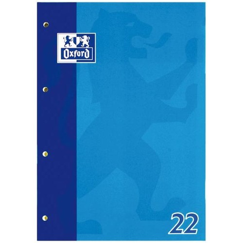 Schulblock 4-fach Lochung Oxford A4 Lin.22 kariert 50Blatt 90g Optik Paper weiß 100050348 Produktbild Additional View 3 L