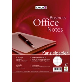 Kanzleipapier Lin.28 kariert mit Randlinien A3/A4 80g weiß Landré 100050625 (PACK=250 BOGEN) Produktbild