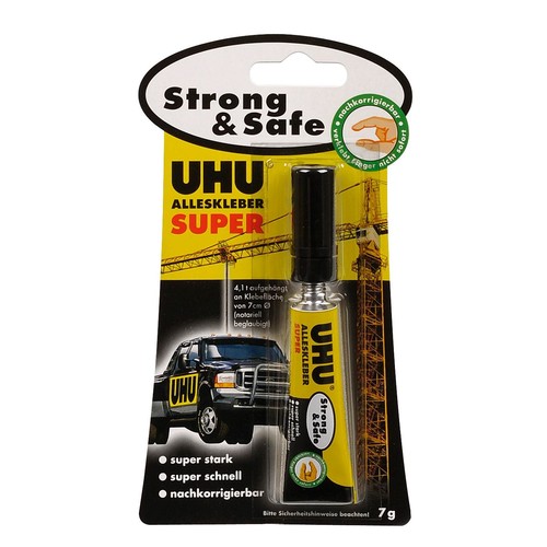 Klebstoff Alleskleber Super Strong&Safe 7g Tube stark klebend UHU 46960 (TUBE=7 GRAMM) Produktbild