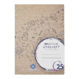 Heft A4 Lineatur 25 liniert mit freiem Rand 16Blatt 80g Recycling Landré 100050215 Produktbild