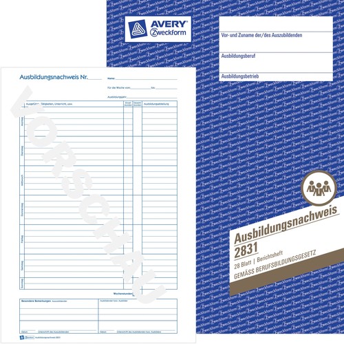 Ausbildungsnachweisbuch für wöchentliche Eintragungen A4 28Blatt Zweckform 2831 Produktbild Additional View 3 L