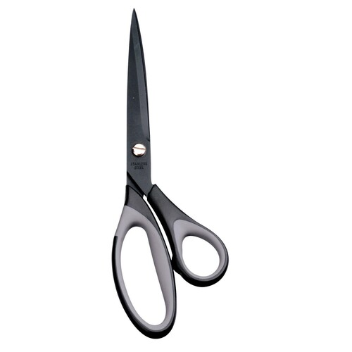 Schere 21,5cm rostfreiem Stahl schwarz/grau mit Soft-Griff Maul 76908 Produktbild Front View L