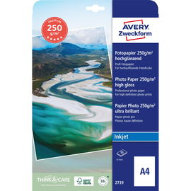 Fotopapier Inkjet Premium A4 250g weiß high-glossy Zweckform 2739 (PACK=50 BLATT) Produktbild