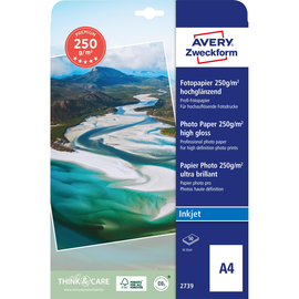 Fotopapier Inkjet Premium A4 250g weiß high-glossy Zweckform 2739 (PACK=40 BLATT) Produktbild