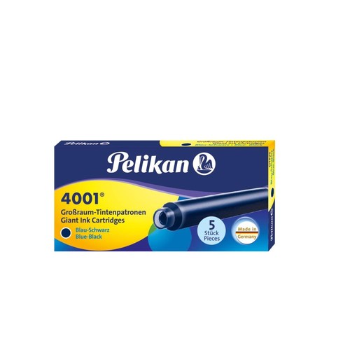 Tintenpatrone lang für Füllhalter 4001 GTP/5 blau/schwarz Pelikan 300004108 (ETUI=5 STÜCK) Produktbild Front View L