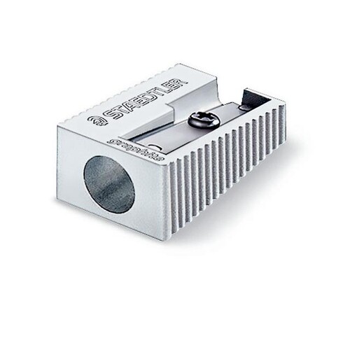 Spitzer einfach ohne Behälter keilform silber Metall Staedtler 51010 Produktbild Front View L