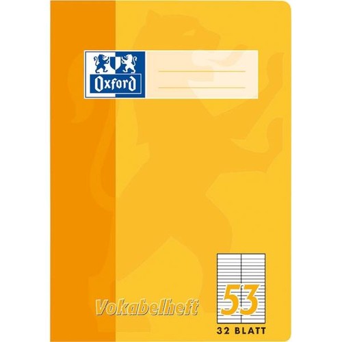Vokabelheft Oxford A6 liniert 4 Farben sortiert 2 Spalten 32Blatt 90g Optik Paper weiß 100050398 Produktbild Additional View 2 L