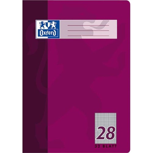 Heft Oxford A4 Lineatur 28 kariert Rand links+rechts 32Blatt 90g Optik Paper weiß 100050332 Produktbild Additional View 1 L