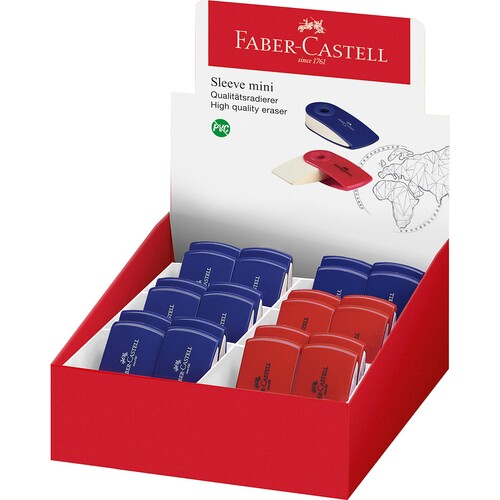 Radiergummi SLEEVE mini 54x25x13mm rot+blau Faber Castell 182411 Produktbild Front View L